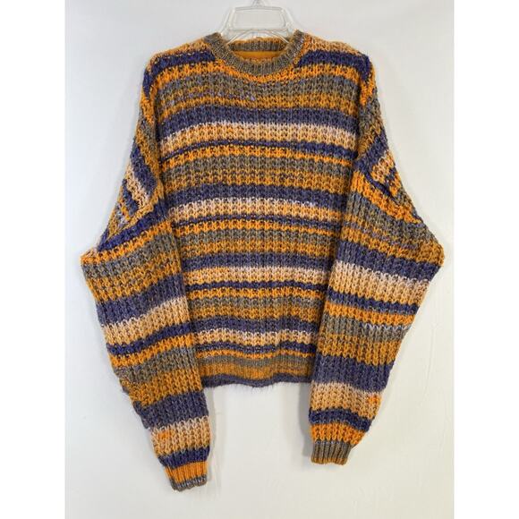 ASOS Oversized Striped Long Sleeves Colourful Sweater Women’s M Fall Boho Preppy - Picture 1 of 8